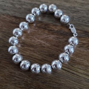 Elegant Silver Beaded Bracelet
